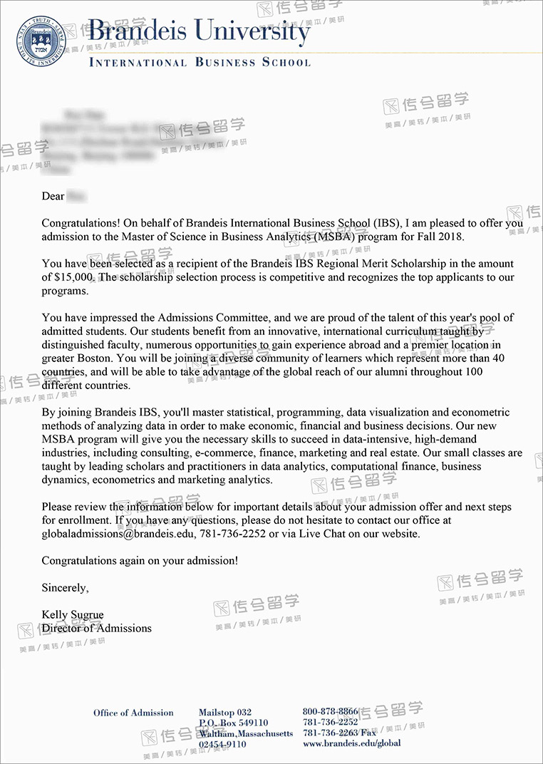 布兰迪斯大学商业分析专业研究生申请案例